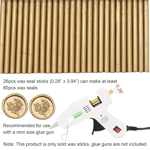Antique Gold Wax Seal Sticks 26pcs, Andotopee Glue Gun Wax Seal Sticks - Image 5