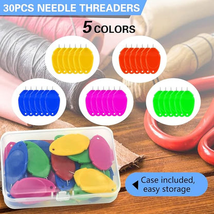 30 Pcs Needle Threaders for Hand Sewing, Plastic Needle Threader Tool for - Image 6