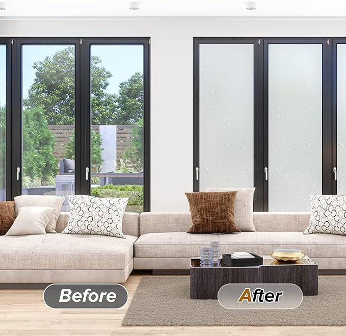 rabbitgoo Window Privacy Film, Frosted Glass Window Clings, Static Cling UV - Image 7
