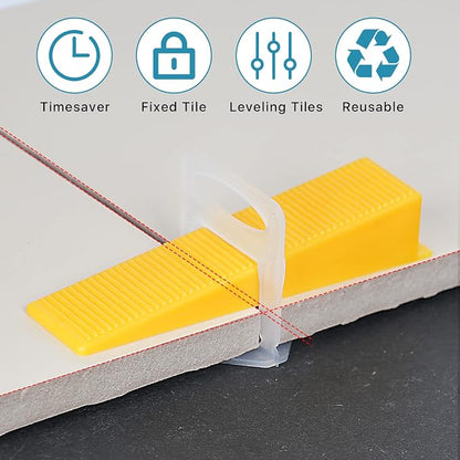Tile Leveling System with Tile Plier 1500Pcs Piece Tile Spacers Clips 300Pcs - Image 4