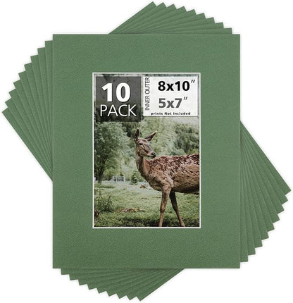 Mat Board Center, 8x10 for 5x7 Basque Green Color Mats by MatBoardCenter