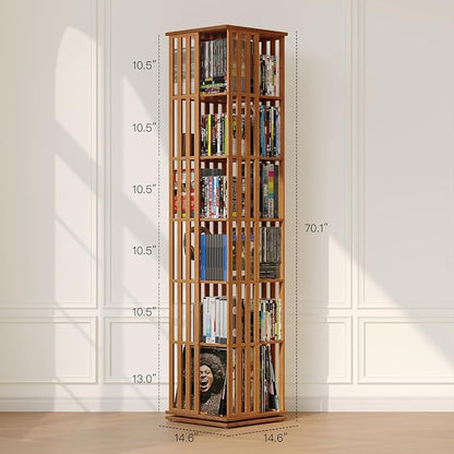 XIMN 360° Rotating Bamboo CD/DVD Shelf - Image 9
