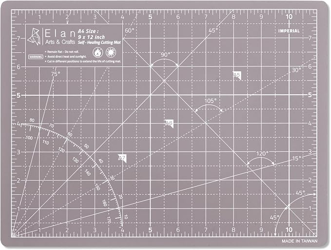 Elan Cutting Mat A4 Black & Taupe, Self Healing Cutting Mat 9x12 Inch, 5-Ply - Image 2