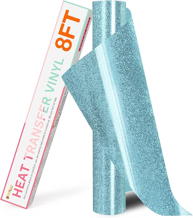 HTVRONT Blue Glitter HTV Heat Transfer Vinyl by HTVRONT