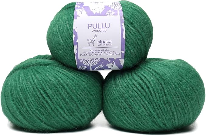 Pullu - Baby Alpaca Merino Wool Yarn Set of 3 Skeins Worsted Weight - Sourced by ALPACAWAREHOUSE
