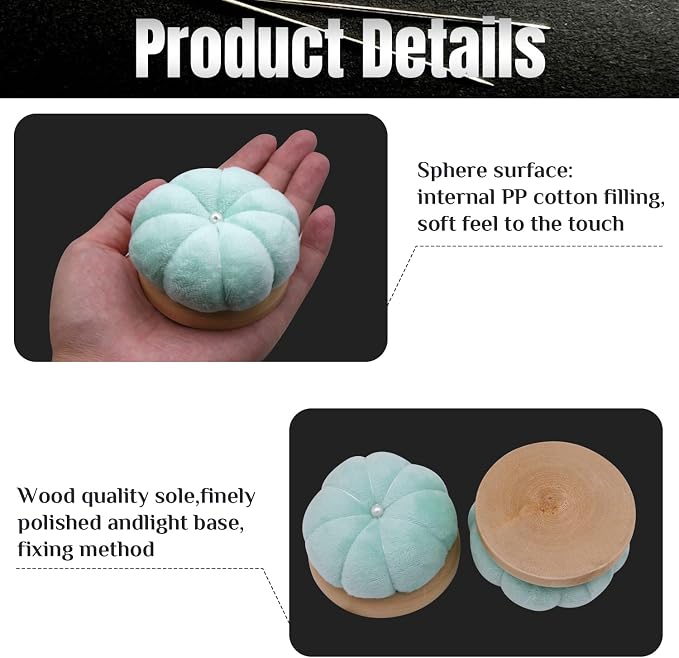 Uxney Pin Cushion, Wooden Sewing Pin Cushion Pincushion Needle Cushion - Image 4