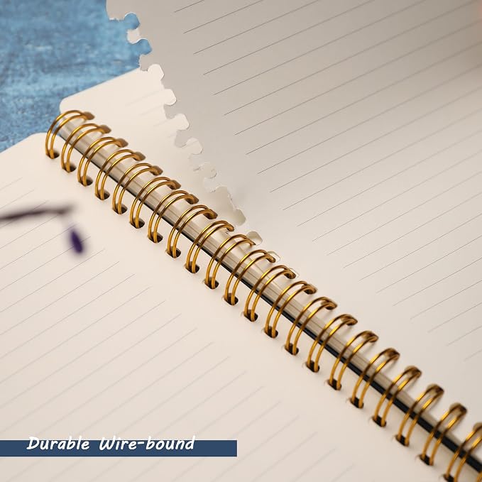 Spiral Notebook for Women, Durable A5 Leather Hardcover Notebooks, 140 Lined - Image 3