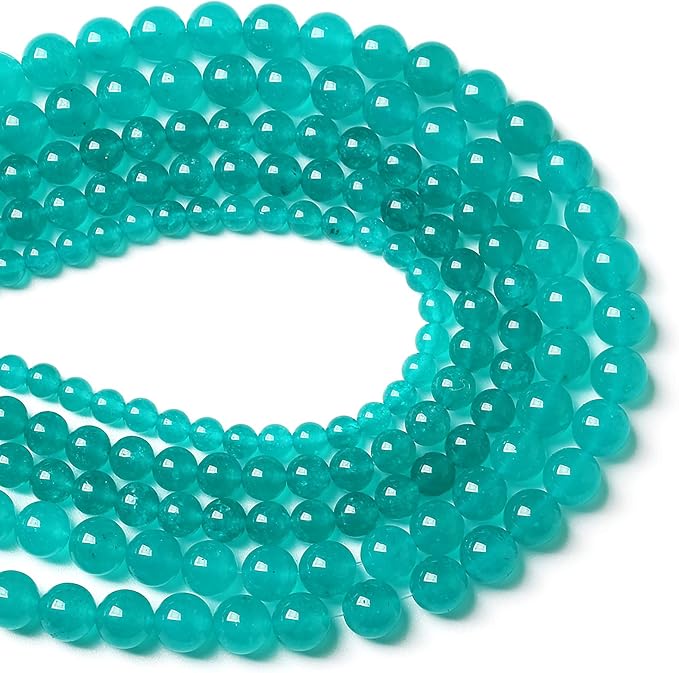 90PCS 8mm Natural Stone Beads Blue Amazonite Jade Stone Round Loose Beads - Image 3