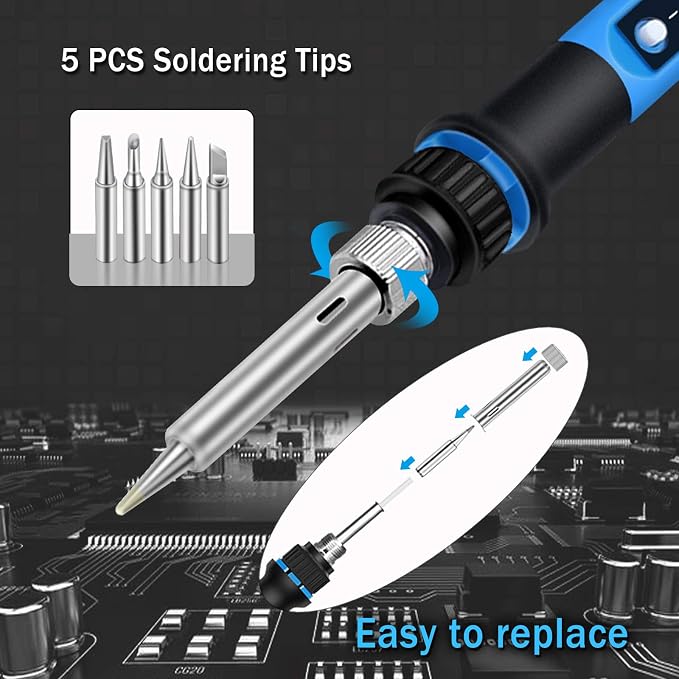 Soldering Iron Kit, 80W 110V Fast Heat up in 10s LCD Digital Adjustable - Image 5