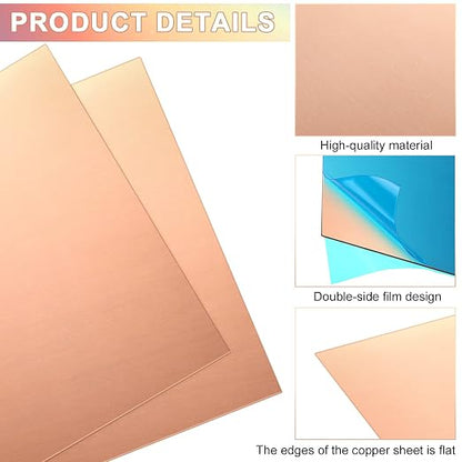 Therwen 4 Pieces Copper Sheets Plates Metal - Image 3