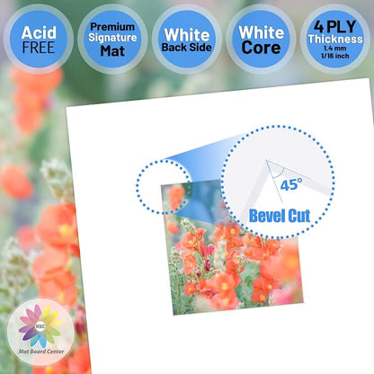 Mat Board Center, 8x8 for 4x4 White Photo Picture Mats - Image 3