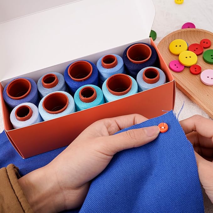 10 Pcs Sewing Thread, All Purpose Sewing Thread, 10 Spools Assorted Colors Each - Image 8