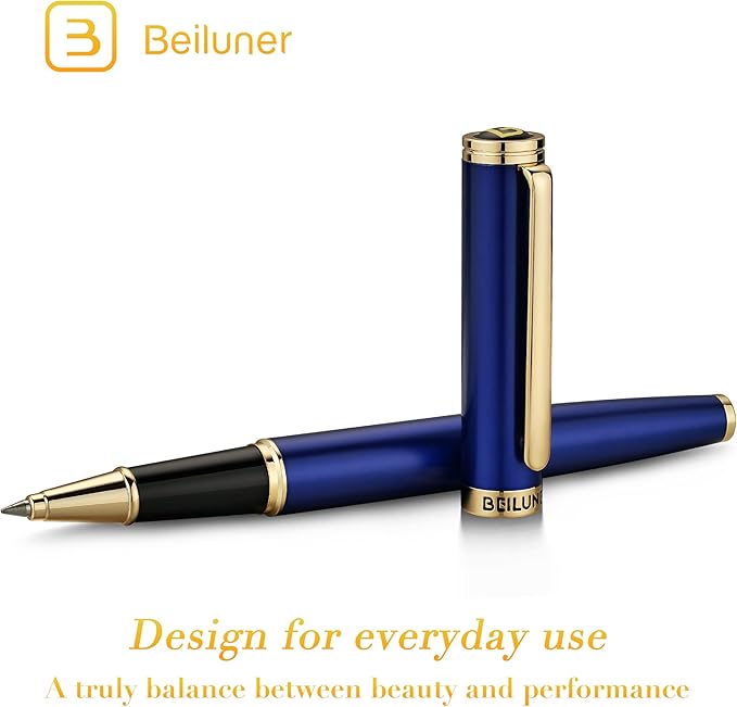 BEILUNER Luxury Rollerball Pen, 24K Gold Trim, Noble and Elegant Designs - Image 3