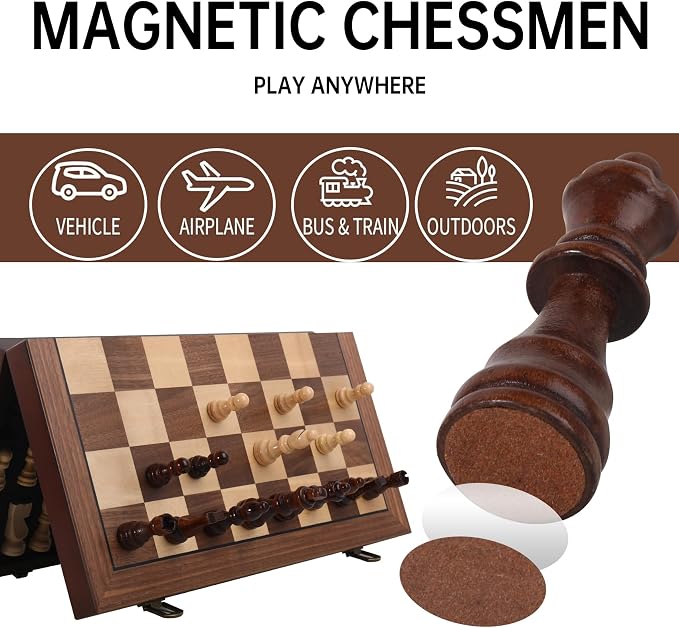 Premium Wooden Chess Set with Protective Carry Bag - Image 4