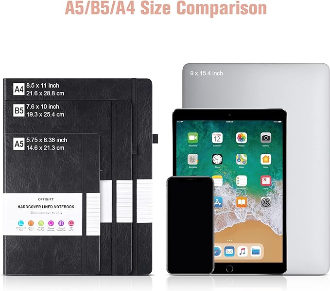 Lined Journal Notebook, Large A5 College Ruled Notebook, 312 Numbered Pages - Image 5