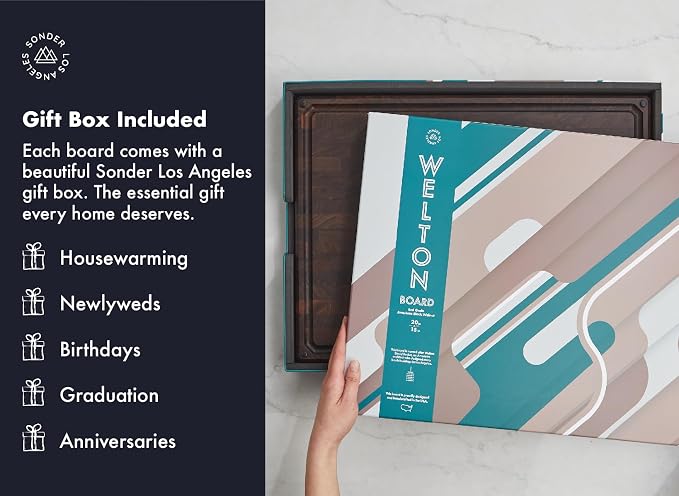 Sonder Los Angeles, Made in USA, Large Thick End Grain Walnut Wood Cutting Board - Image 5