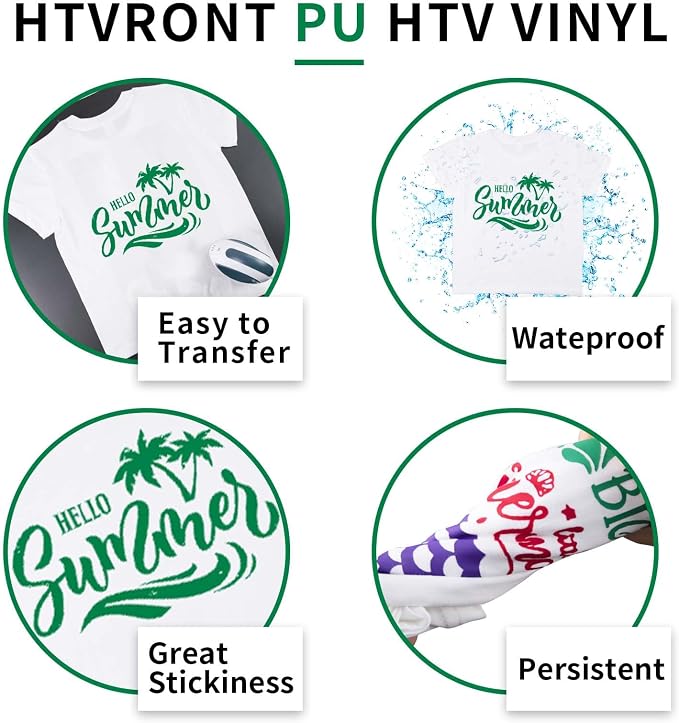 HTVRONT Green HTV Heat Transfer Vinyl - Image 4