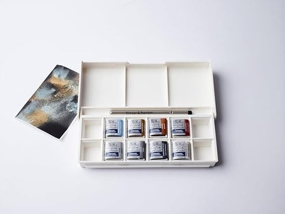 Winsor & Newton Cotman Watercolor Paint Set, 8 Half Pan, Metallic Colors w/ - Image 6