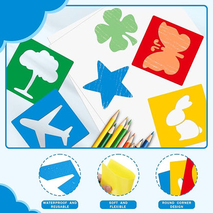 24 Pieces Stencils for Kids, Large Drawing Stencils Chalk Template, 8 Inches - Image 3