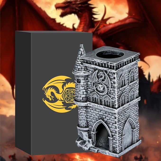 D&D Castle Dice Tower for All Dice Sizes, 3D Resin Rolling Trays, Fantasy - Image 5