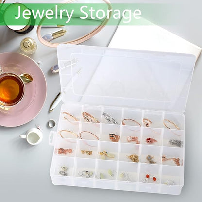 Large 24 Grids Plastic Organizer Box Adjustable Dividers, Art DIY Crafts - Image 5