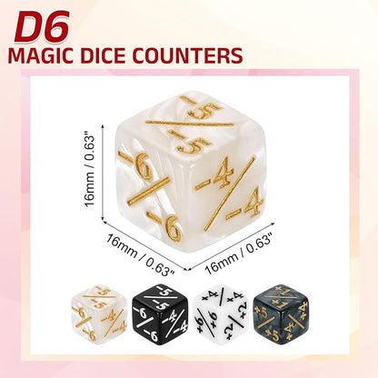 uxcell 24Pcs Magic Dice Counters, Acrylic D6 Life Token Dice Set - Image 2
