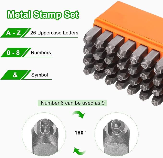 HARFINGTON 36pcs Metal Stamping Kit 1/4" Steel Uppercase Letter and Number - Image 3