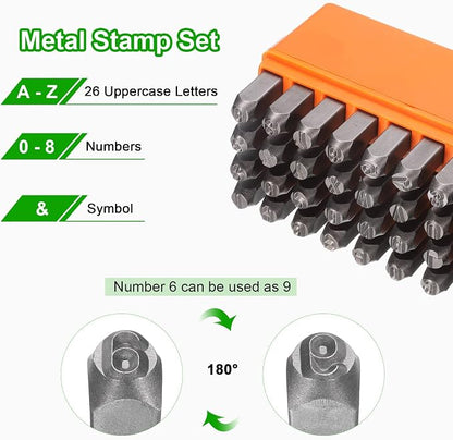 HARFINGTON 36pcs Metal Stamping Kit 1/4" Steel Uppercase Letter and Number - Image 3