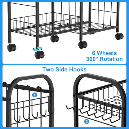 Ball Storage Rack, Sports Ball Storage Cart - Image 4