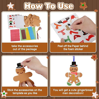 Fennoral 24 Pack Gingerbread Man Craft - Image 3