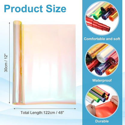 MECCANIXITY Holographic Clear PVC Vinyl Film Holographic PVC Fabric Waterproof - Image 2