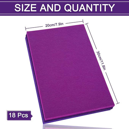 Whaline 18Pcs Felt Fabric Sheets Soft Thick Assorted Purple Craft Felt Pack - Image 2
