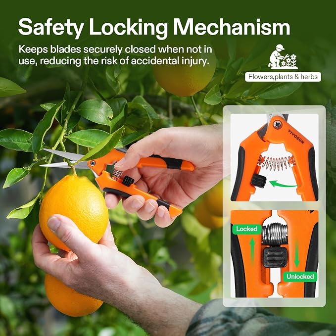 VIVOSUN 6-Pack 6.5 Inch Gardening Scissors Hand Pruner Pruning Shear - Image 5