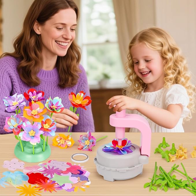 Arts and Crafts for Kids Girls Ages 4-8 6-8 8-12 Fabric Flower Bouquets Toys - Image 5