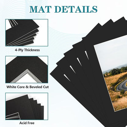 ZBEIVAN 11x14 Black Picture Mats - Image 3