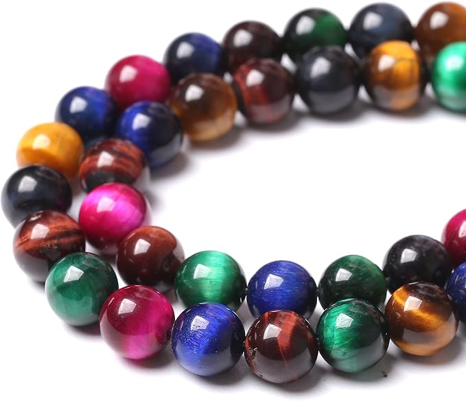 60pcs 6mm AAA Natural Colorful Tiger Eye Stone Beads Gemstone Round Spacer - Image 5
