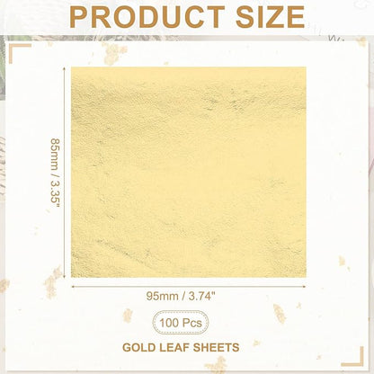 PATIKIL Gold Leaf Sheets for Art 3.7" x 3.4" - Image 2