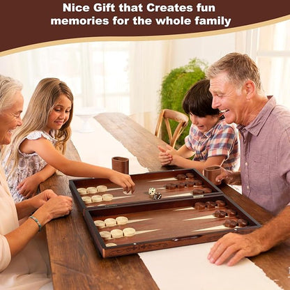 Wooden Folding Backgammon Set - Image 2