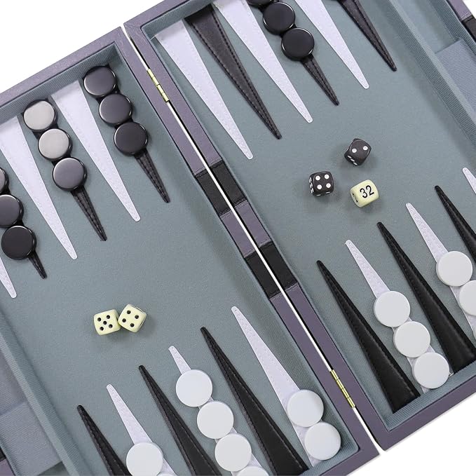 Backgammon Set - Classic Board Game - Portable Travel Strategy Backgammon Game - Image 4