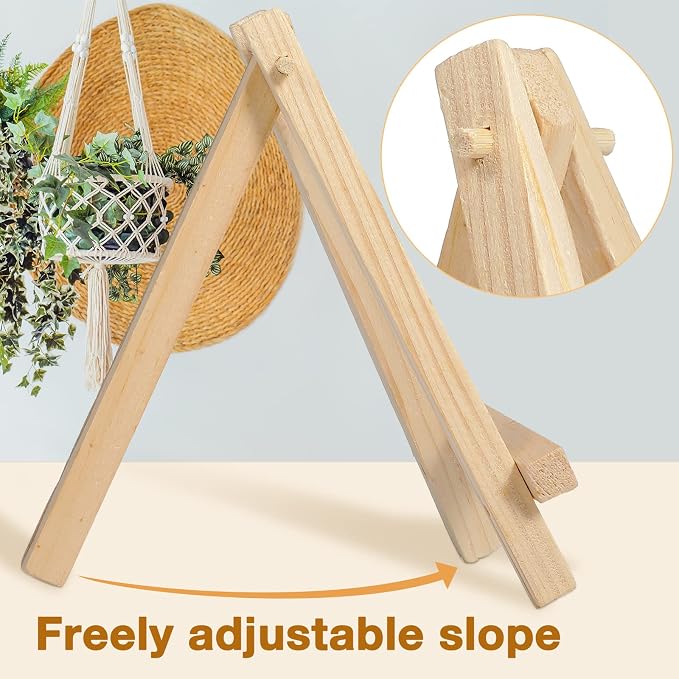 40 Pack 5 Inch Mini Wood Easel Stand Mini Wood Display Easel Wooden Tripod - Image 3