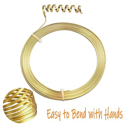 Cinvo 3 Rolls Flat Craft Wire Jewelry Wire Flexible Aluminum Wire Tarnish - Image 4