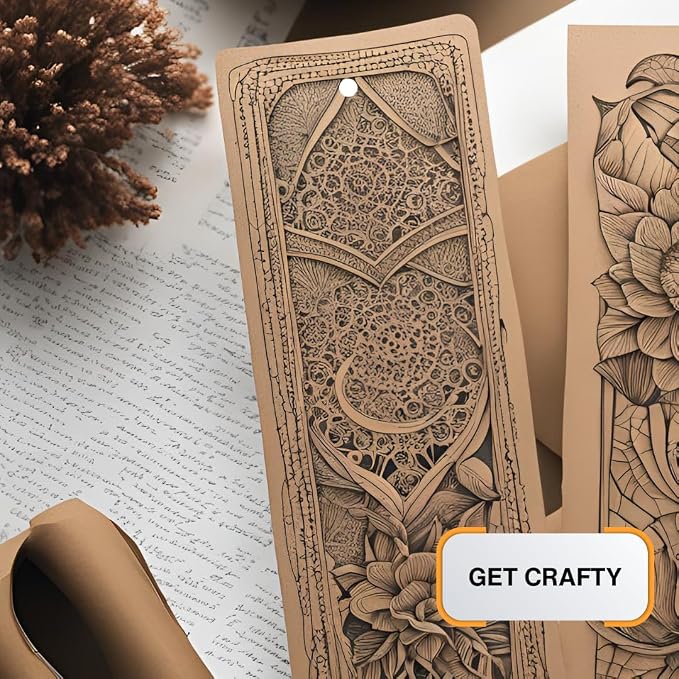 350 GSM DIY Premium Brown Kraft Bookmark Sketchpads - Image 4