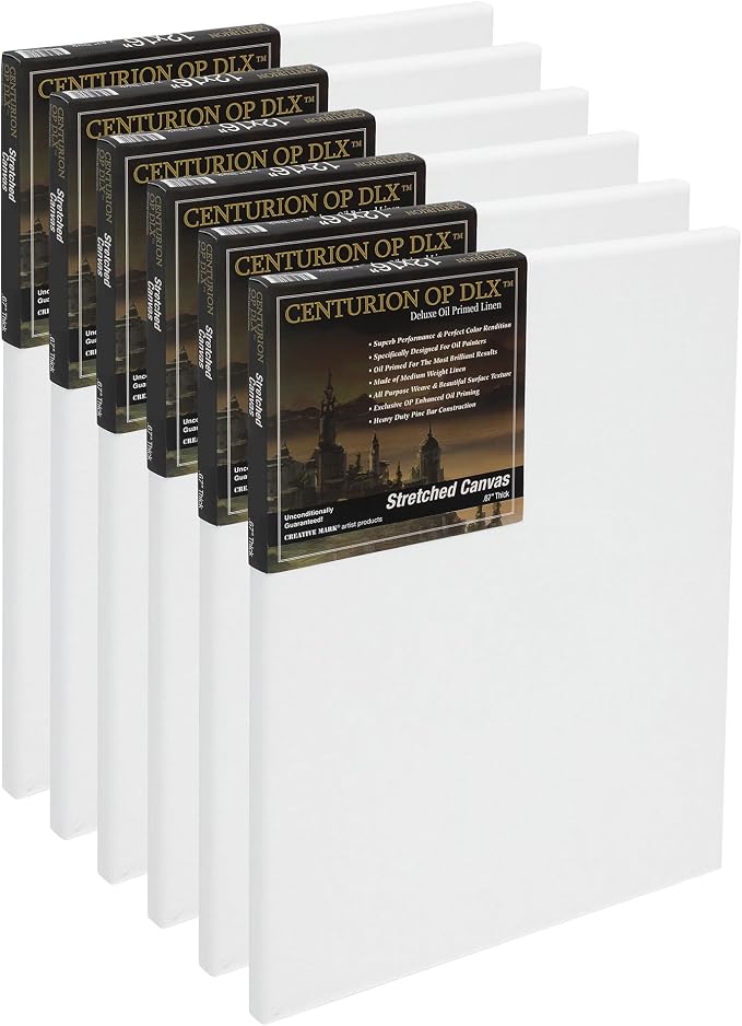 Centurion Deluxe Professional Oil Primed Linen Stretched Canvas, 11oz Linen by Centurion