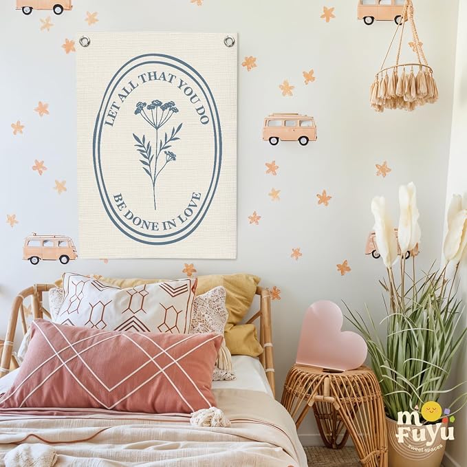 Christian Wall Art，Positive Affirmations Flower Wall Decor Banner，Let All That - Image 7