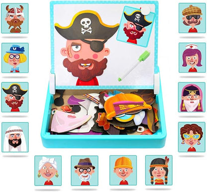 Magnetic Puzzles Face Dress Up Travel Game Double Side Preschool Educational by ZSFLZS