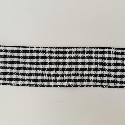 1 Inch Black and White Woven Edge Gingham Ribbon 25 Yards Each Roll 100% - Image 8