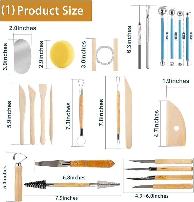 Clay Tools Kit, Pottery Tools Includes Polymer Clay Tools, Sculpting Tools - Image 3