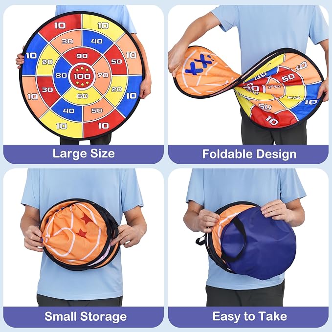 3-in-1 Dart Board for Kids and Adults, Sticky Tic Tac Toe Dart Game for Indoor - Image 7