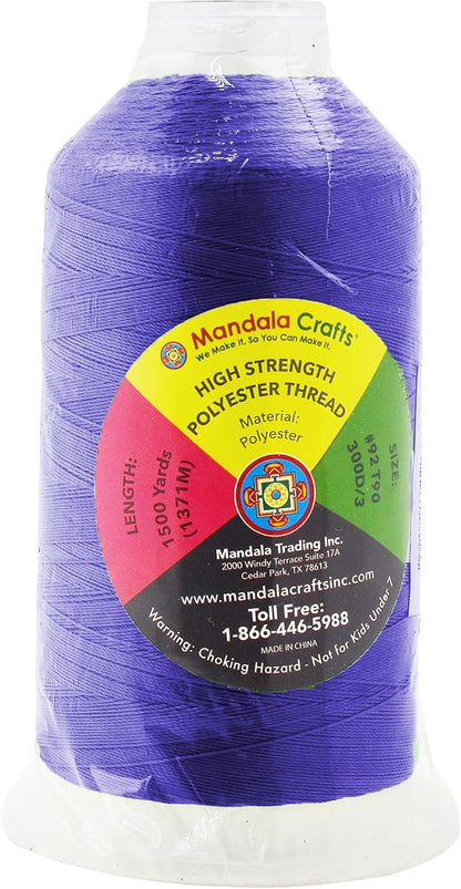 Mandala Crafts Violet Heavy Duty Thread -1500 Yds Tex 90 Thread - Image 3