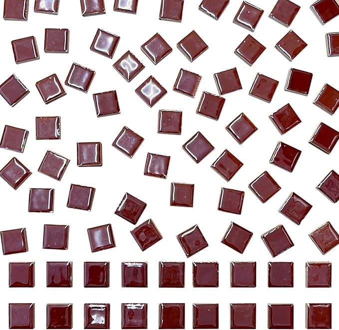 100 Pieces Ceramic Mosaic Tiles 3/5" Square Shapes Mosaic Ceramic Pieces by SMANTA